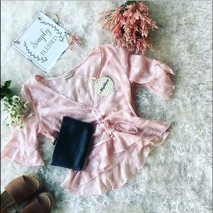 ALYTHEA TRANSLUCENT SMALL SOFT PINK BLOUSE 💕